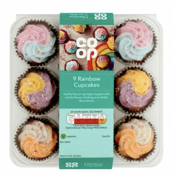 Cо-op 9 Rainbow Cupcakes