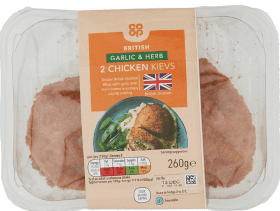 Co-op British Garlic & Herb 2 Chicken Kievs 260g