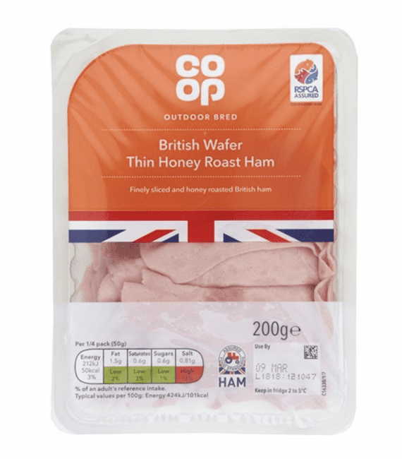 Co-op British Wafer Thin Honey Roast Ham 100g