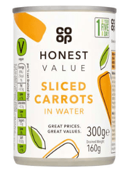 Co-op Honest Value Sliced Carrots in Water 300g