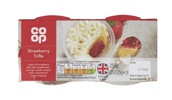 Co-op Strawberry Trifle 2 x 125g