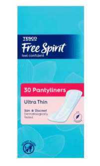 Tesco Free Spirit Panty Liners Ultra Thin 30 Pack