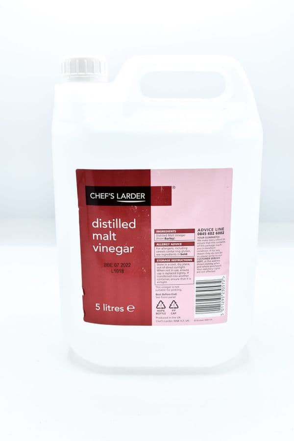 5 Litres Distilled Malt Vinegar - Bulk Ration Supplies