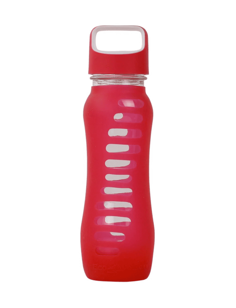 EcoVessel The Surf - Recycled Glass Bottle with Protective Silicone Sleeve - Raspberry Pink 650ml