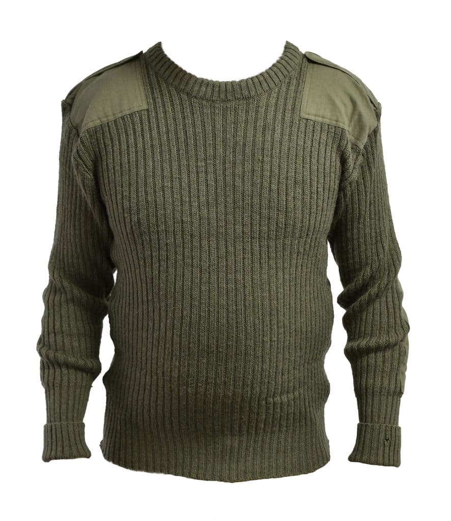 British Army Surplus Wool Pullover Sweatshirt Jumper - Olive