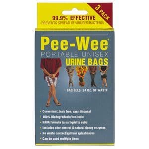 Cleanwaste Pee-Wee Portable Unisex Urine Bag x 3