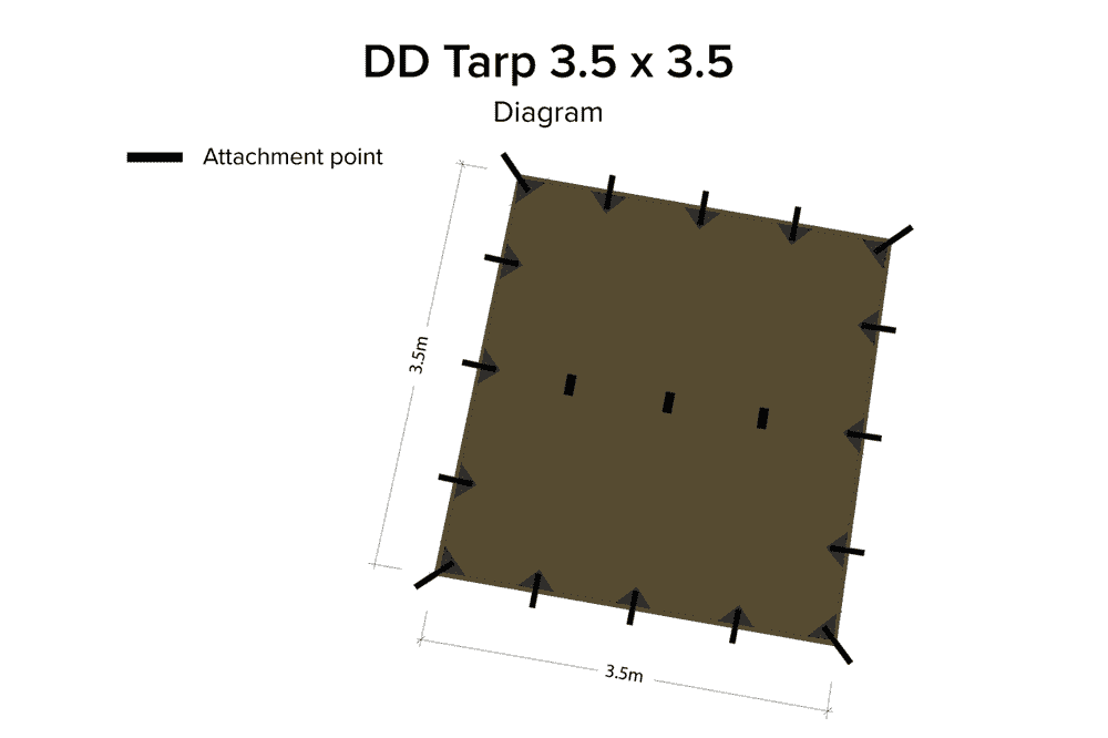 DD Hammocks Tarp 3.5 x 3.5m - Coyote Brown