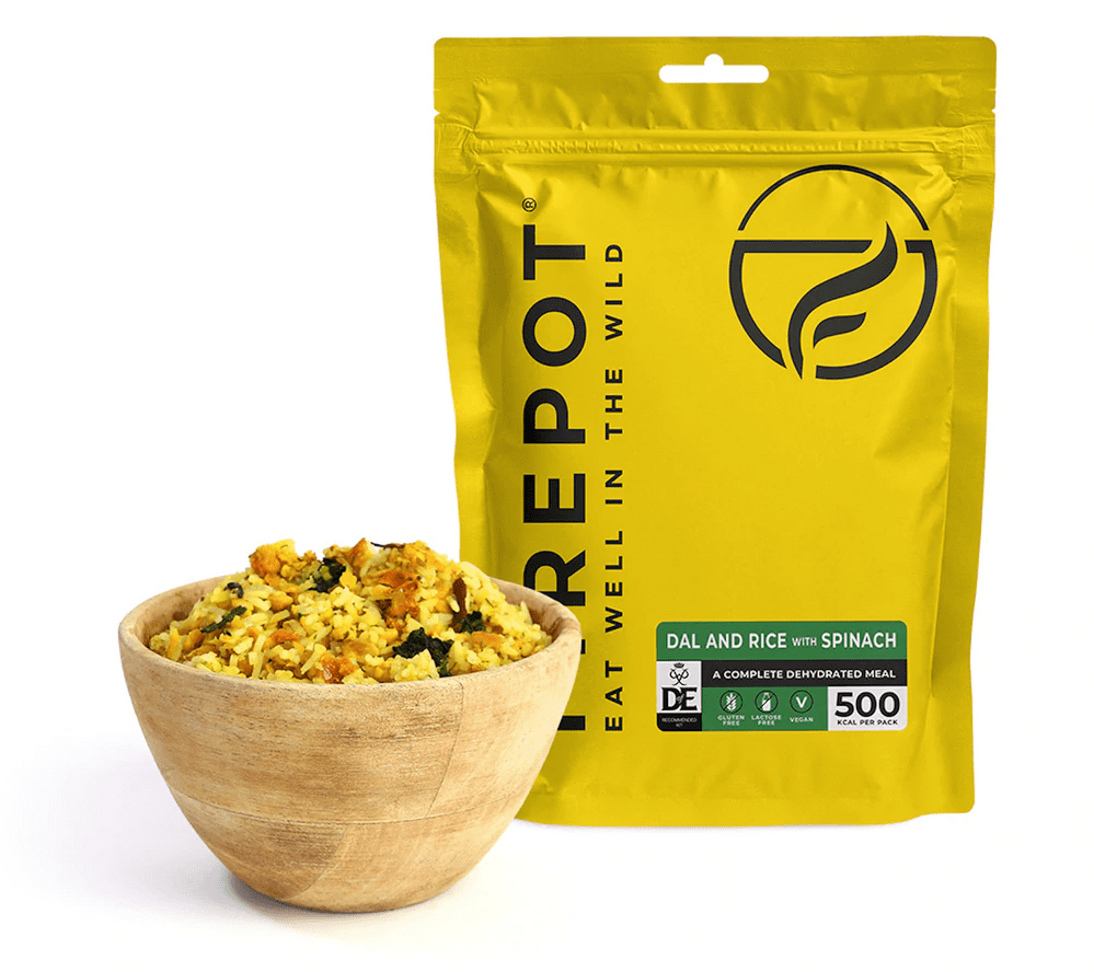 Firepot Dehydrated Ration Meal Pouch - Vegan Dal And Rice With Spinach