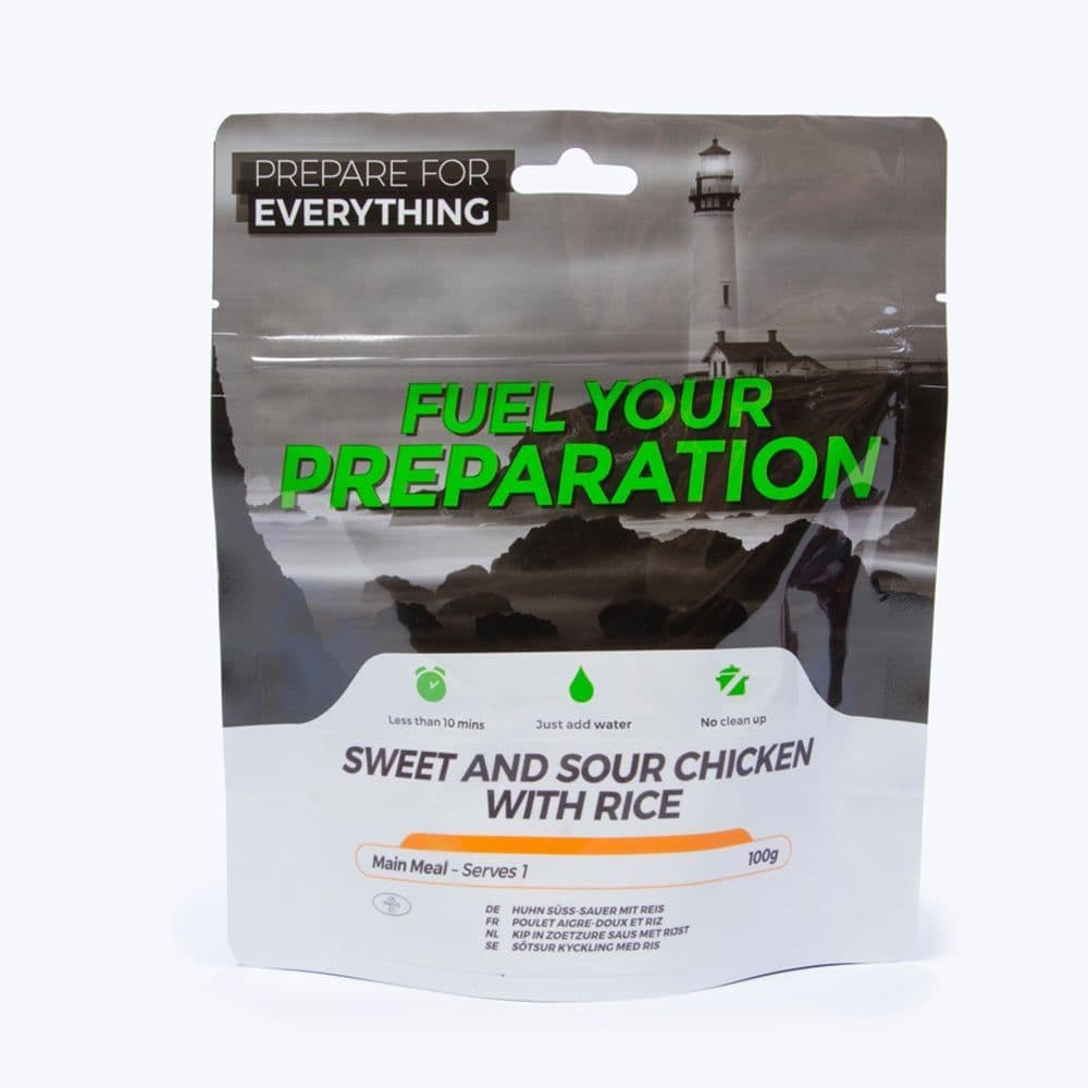 Fuel Your Preparation Freeze Dried Food Ration Meal Pouch - Sweet And Sour Chicken With Rice