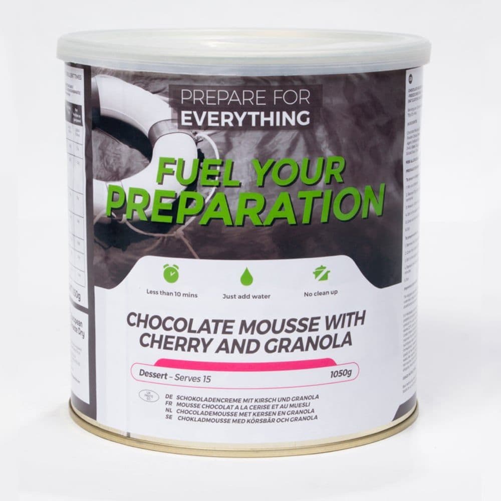 Fuel Your Preparation Freeze Dried Food Ration Meal Tin - Chocolate Mousse With Granola & Cherry