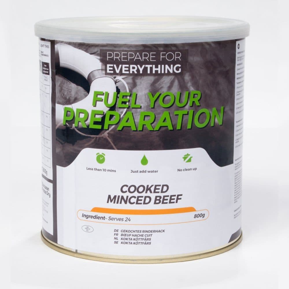 Fuel Your Preparation Freeze Dried Food Ration Meal Tin - Cooked Minced Beef