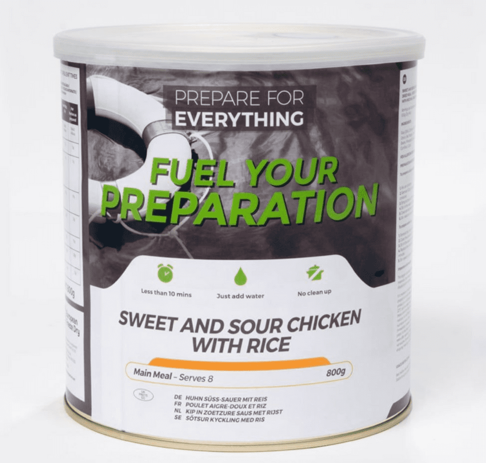 Fuel Your Preparation Freeze Dried Ration Meal Tin - Sweet & Sour Chicken With Rice