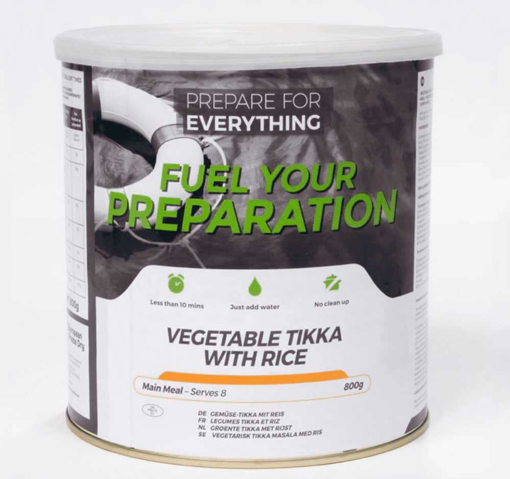 Fuel Your Preparation Freeze Dried Ration Meal Tin - Vegetable Tikka With Rice