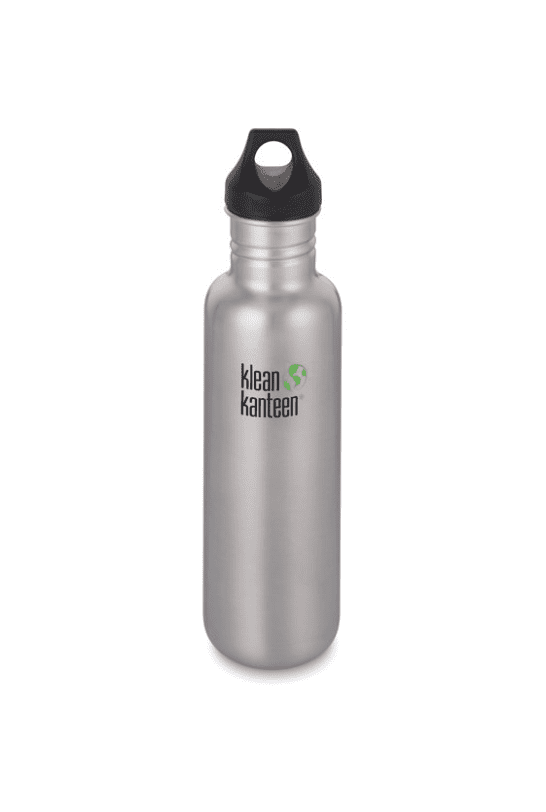 Klean Kanteen Classic Bottle 800ml w/ Loop Cap- Brushed Stainless