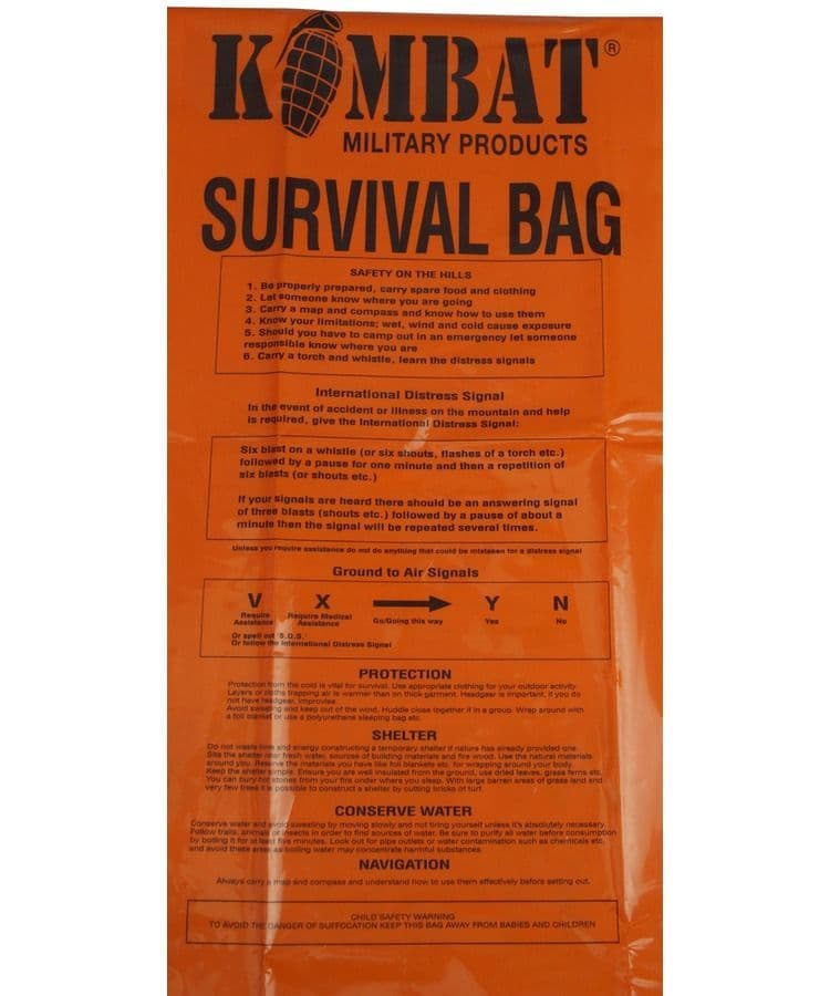 Kombat UK Emergency Waterproof Survival Bag - Orange