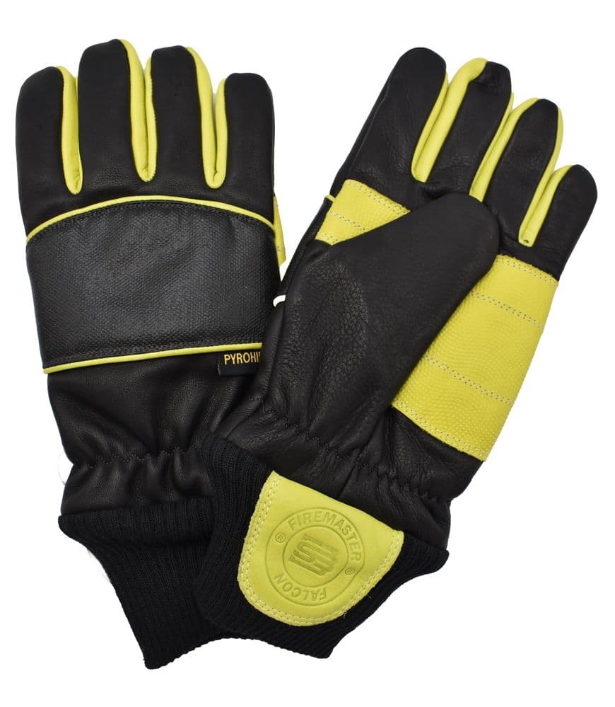 Pyrohde/Porelle Fire Fighters Gloves- Black and Lime
