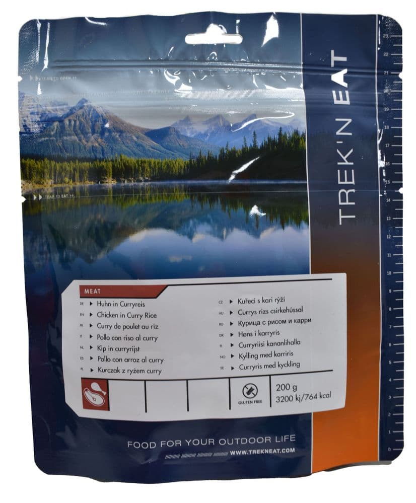 Trek'N Eat Freeze Dried Food Ration Meal Pouch - Chicken Curry and Rice