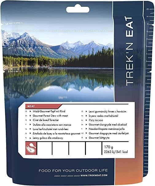 Trek'N Eat Freeze Dried Food Ration Meal Pouch - Gourmet Forest Stew With Meat