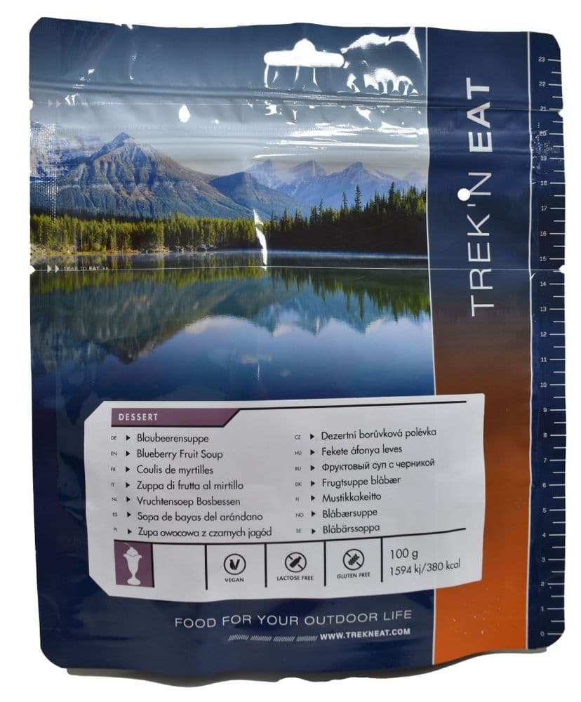 Trek'N Eat Freeze Dried Food Ration Meal Pouch - Vegan Blueberry Coulis Dessert