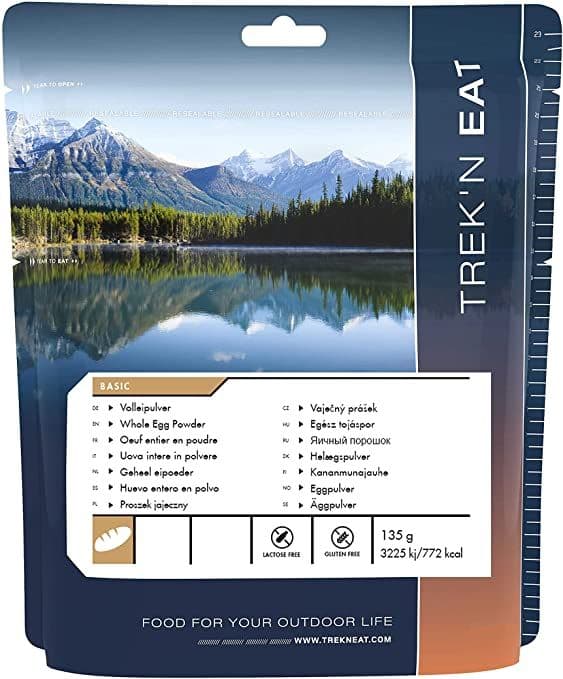 Trek'N Eat Freeze Dried Food Ration Meal Pouch - Whole Egg Powder