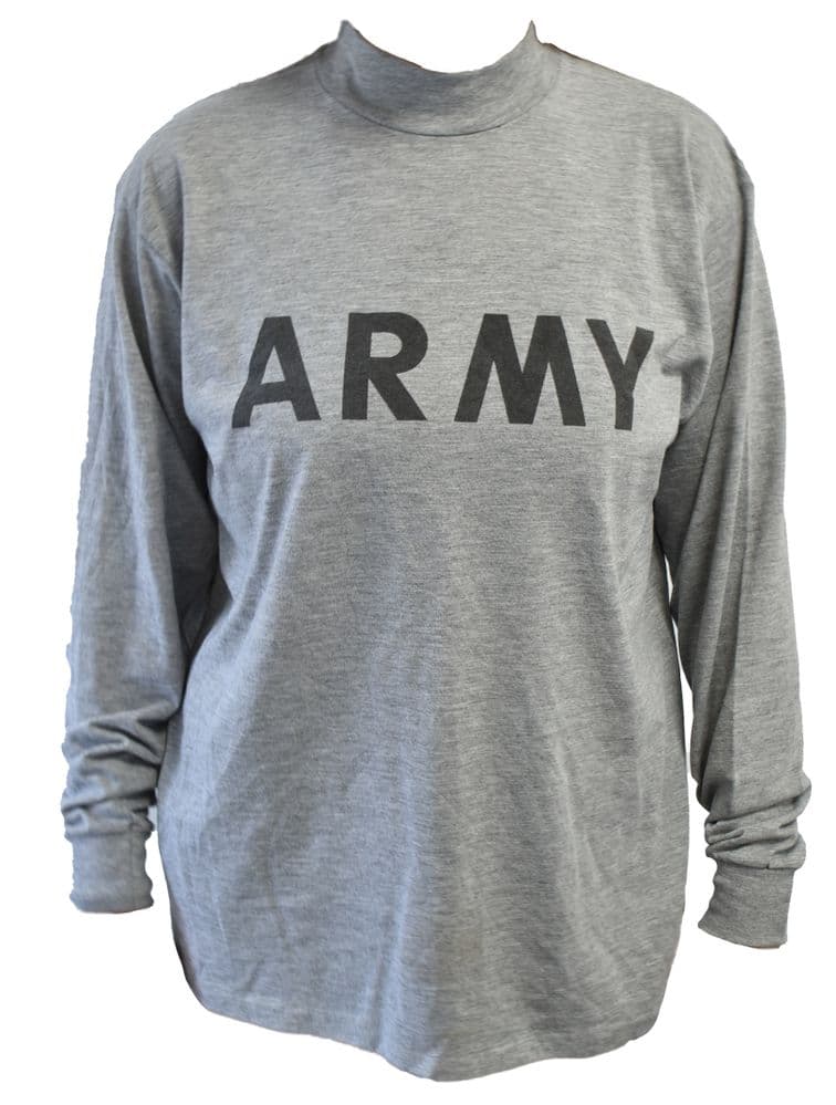 US Army Grey Long Sleeve Fitness T-Shirt
