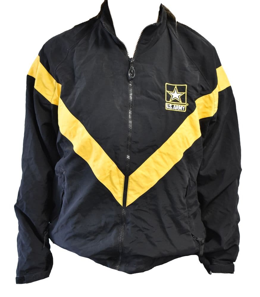 US Army Vintage Women's Physical Fitness Uniform Jacket - Black and Yellow