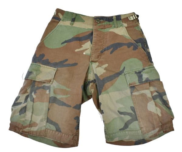 US Military Surplus Woodland Camo Shorts