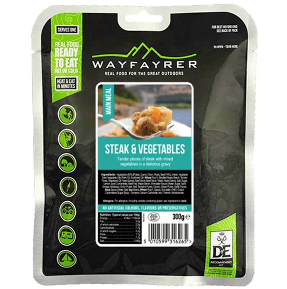 Wayfayrer Ration Meal Pouch - Steak & Vegetables 300g