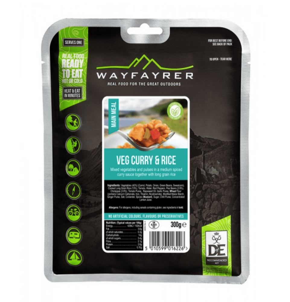 Wayfayrer Ration Meal Pouch - Vegetable Curry And Rice 300g